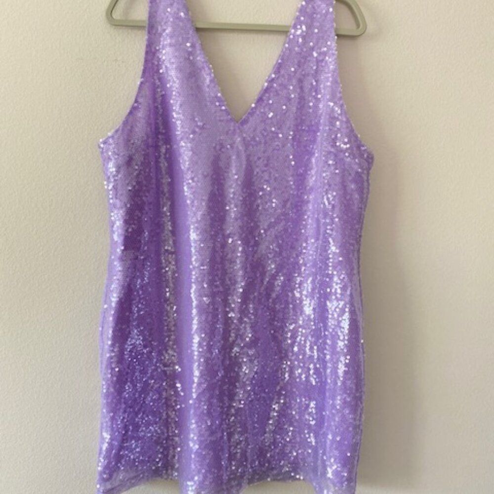 Taylor Swift style Prom or Wedding Lilac Sequin Aline Sleeveless dress